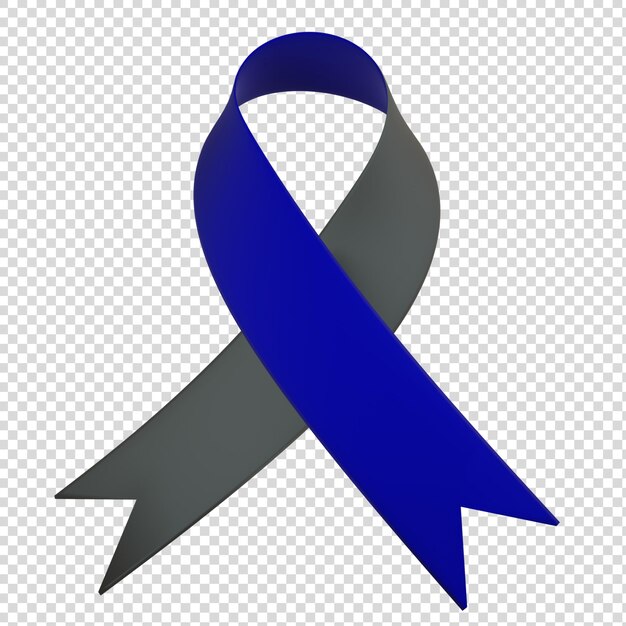 PSD 3d ribbon in navy and black color for health awareness and causes