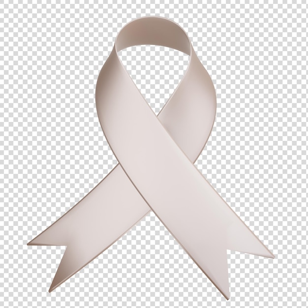 3d ribbon in pearl color for health awareness and causes