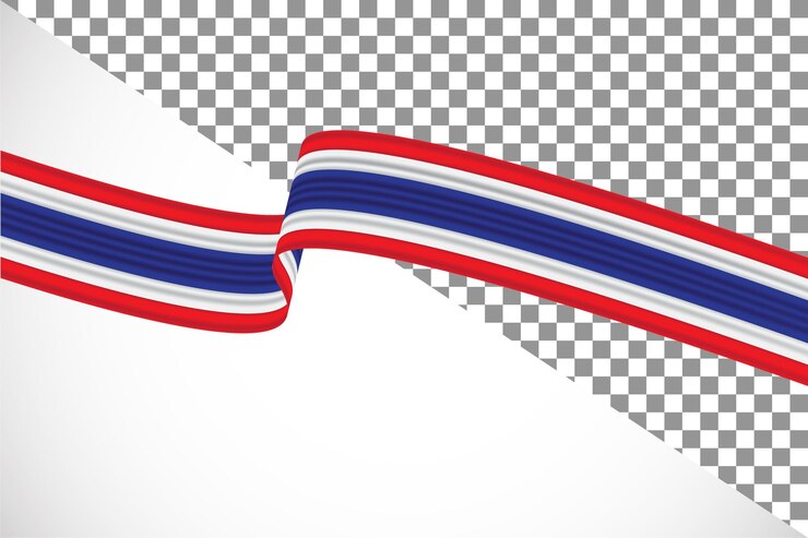 PSD タイ国旗の3dリボン 