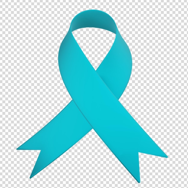 PSD 3d ribbon in turqoise color for health awareness and causes