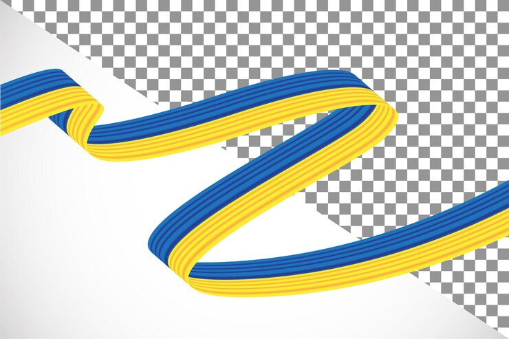 PSD 3д лента украинского флага24