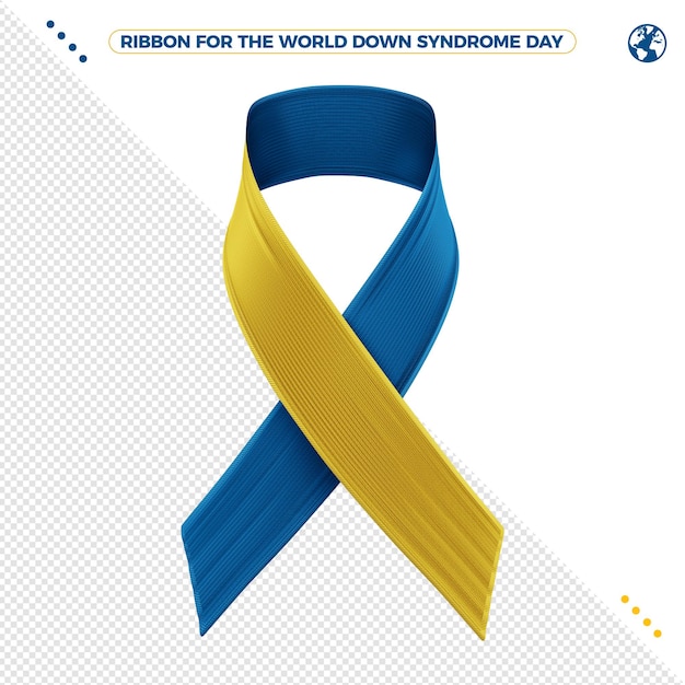 PSD 3d ribbon of world down syndrome day