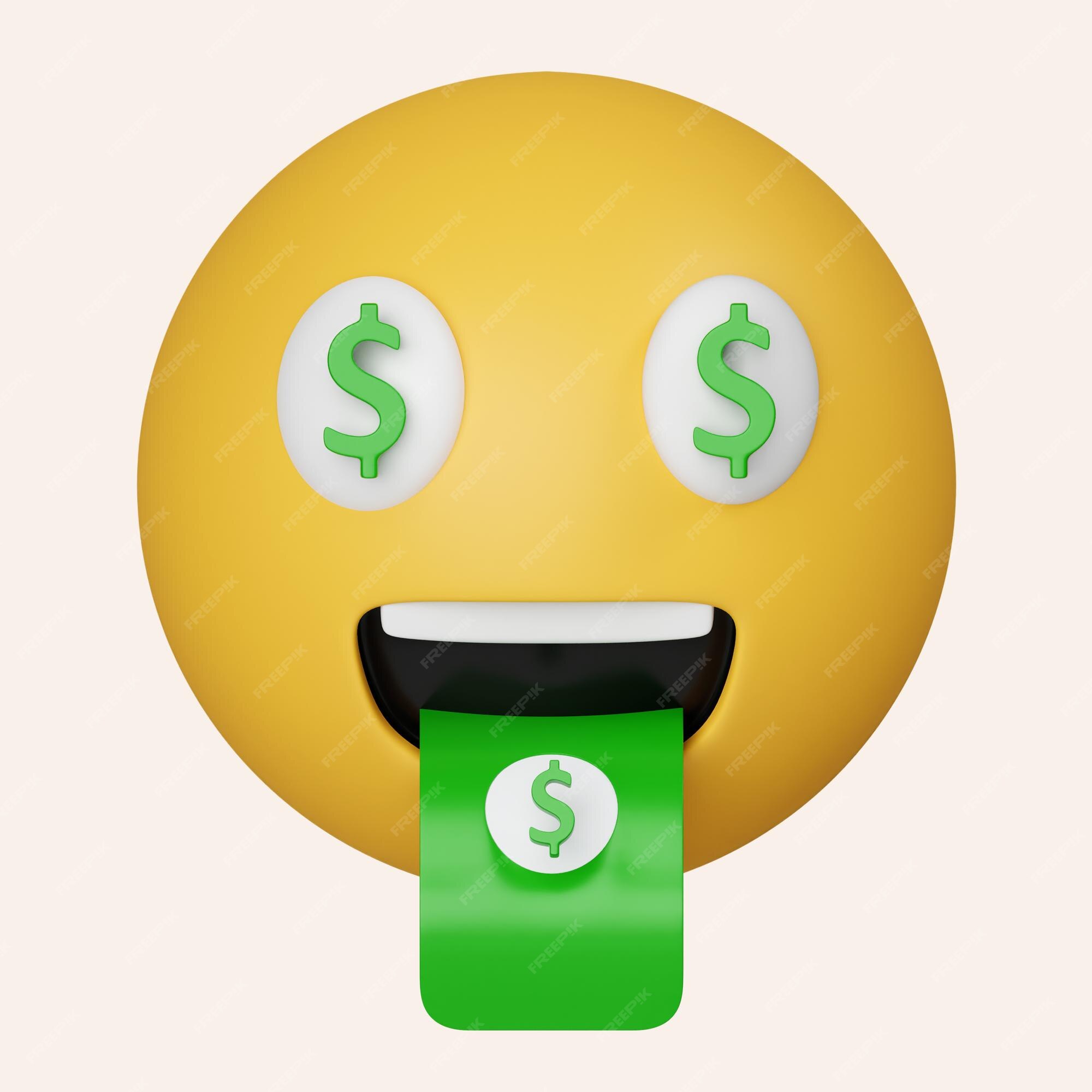 Premium PSD | 3d rich emoji money cash dollar face emoji icon isolated ...