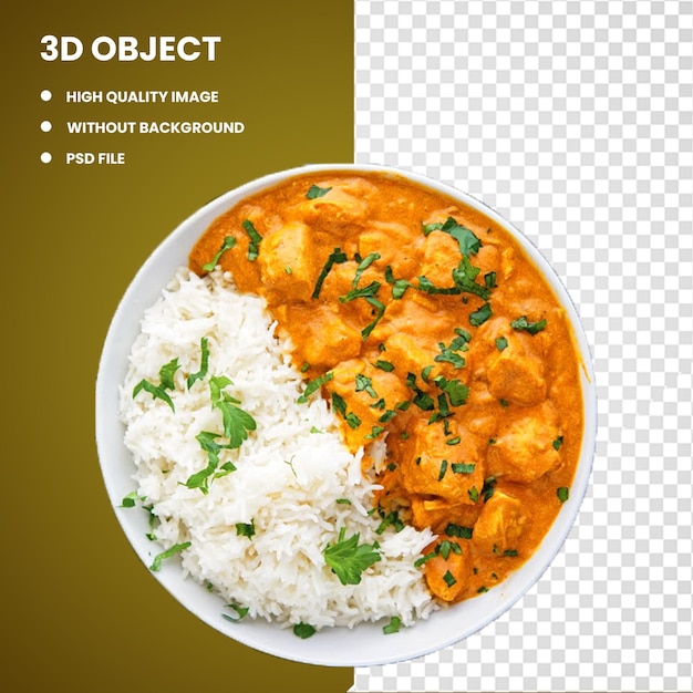 3d Rijst en curry Pakistaanse keuken Biryani Indiase keuken Chaat