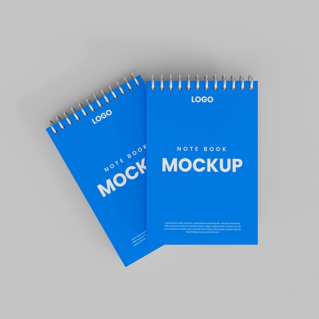 PSD mockup di quaderno con anelli 3d