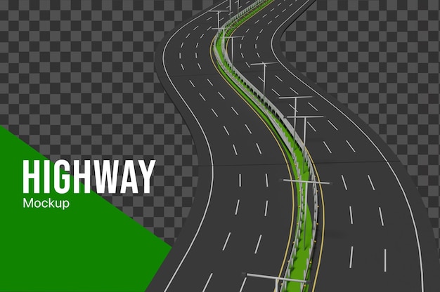 3d road highway expressway toll mockup