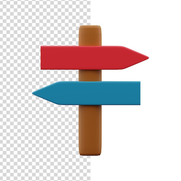 PSD 3d road sign illustration. 3d road sign icon.