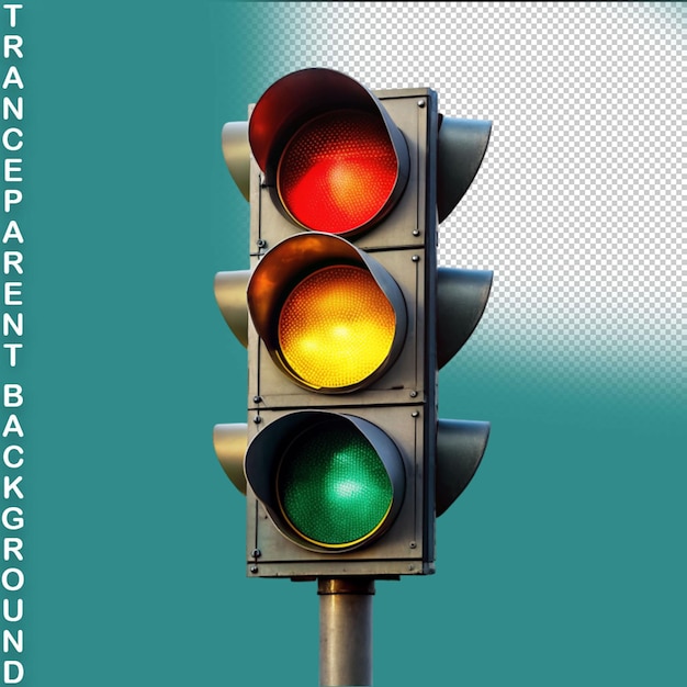 PSD 3d road traffic light on transparent background