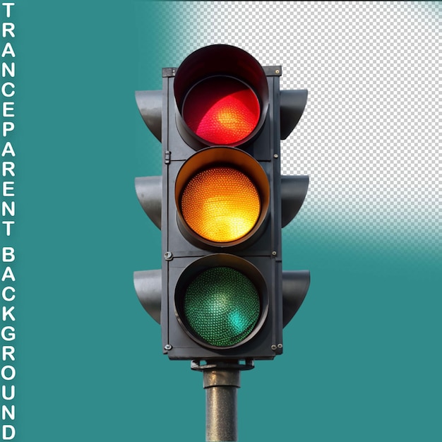 PSD 3d road traffic light on transparent background