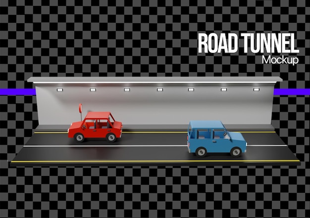 3D 道路トンネル 交通モッケージ