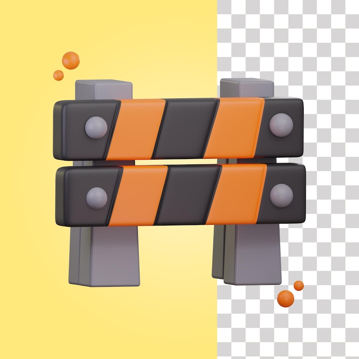PSD 3d 장애물 일러스트레이션