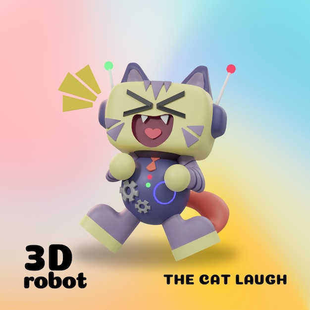 3d robot cat