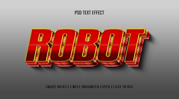 3D robot Editable text effect style