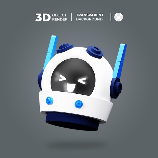 PSD emoji 3d del robot che ride