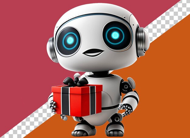 PSD 3d-robot met cadeau