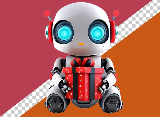 PSD 3d-robot met cadeau