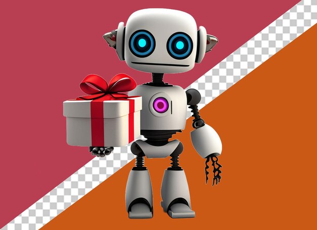 PSD 3d-robot met cadeau