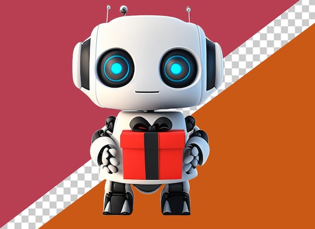 PSD 3d-robot met cadeau