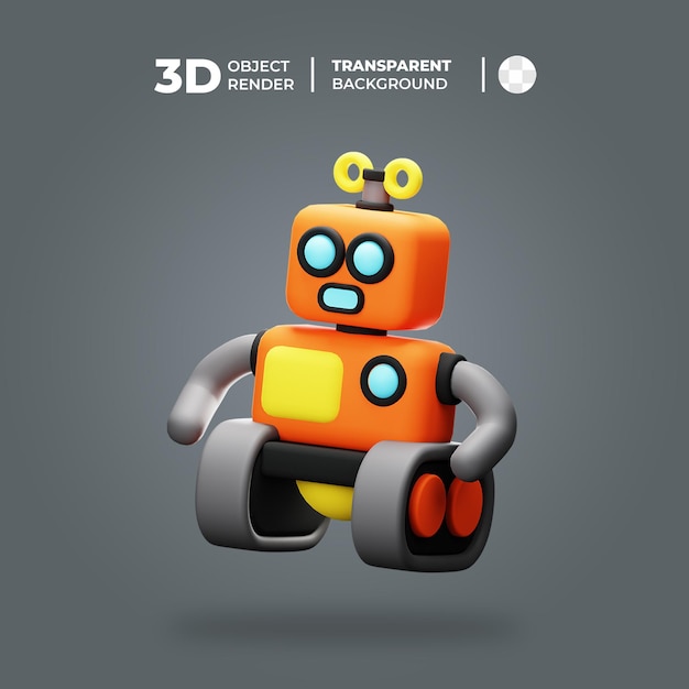 3d robot toy icon