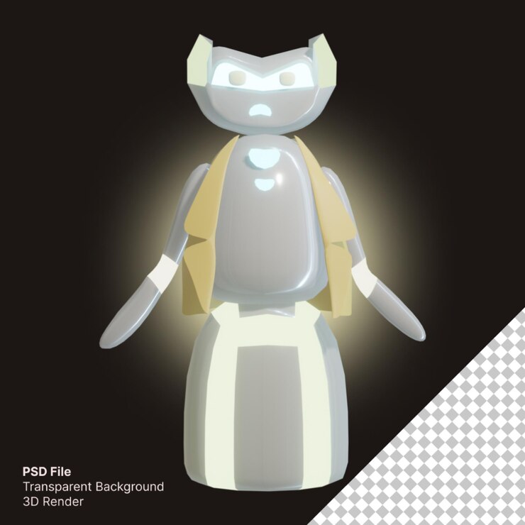 PSD 3d robot with teacher theme