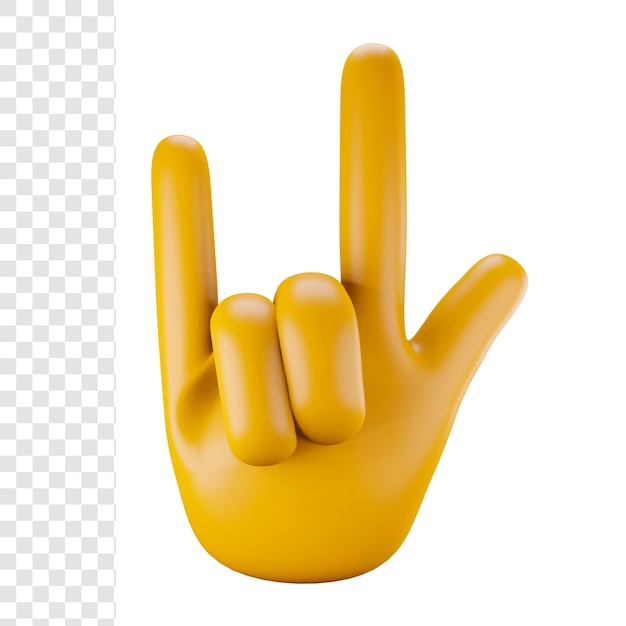 3d rock hand gesture