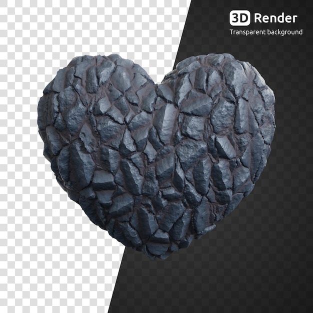 3d rock heart