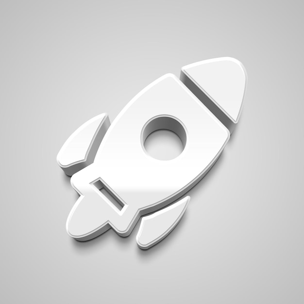 PSD a 3d rocket icon with white background