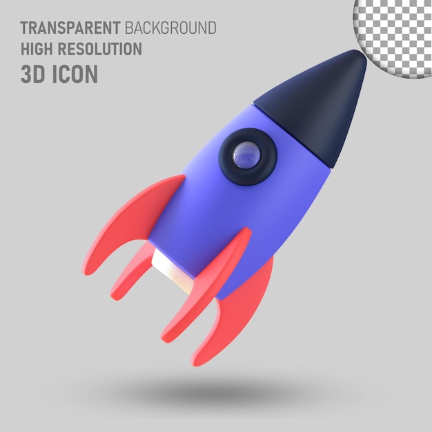 3d rocket icon