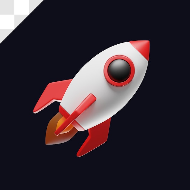 3D Rocket Icon