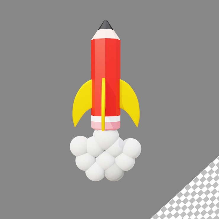 PSD 3d rocket pencil