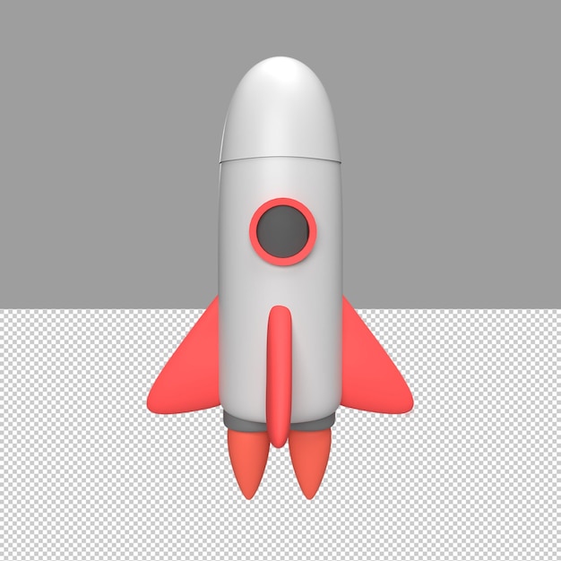 PSD 3d иллюстрация объекта rocket rendered