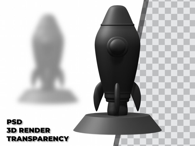 3d rocket trophy с прозрачным фоном