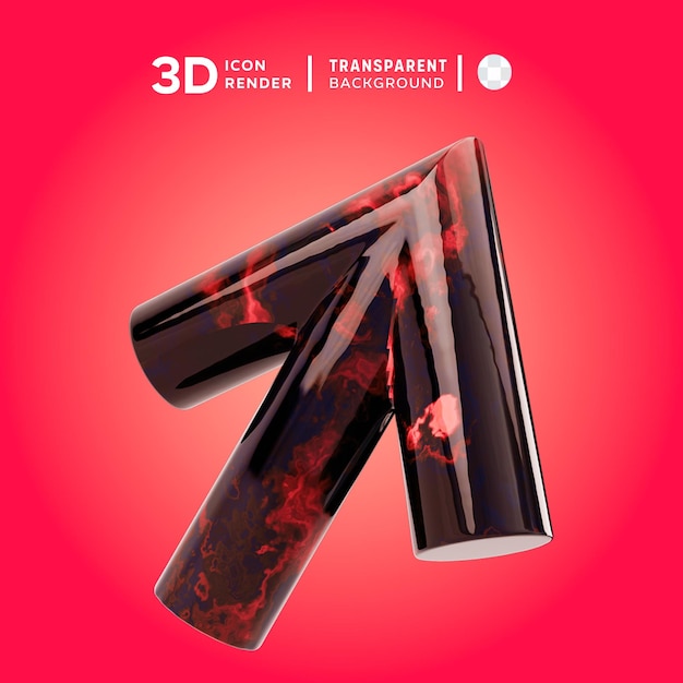 PSD 3d rode pijl brand 3d illustratie rendering 3d icoon gekleurd geïsoleerd