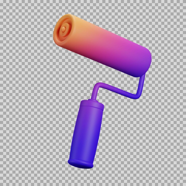 PSD 3d roll brush dynamic gradient icon