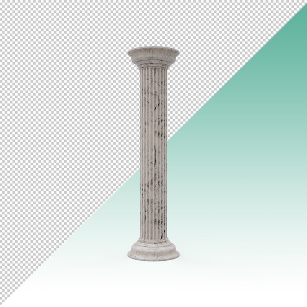 3d-romeinse kolom pijler steen geïsoleerd