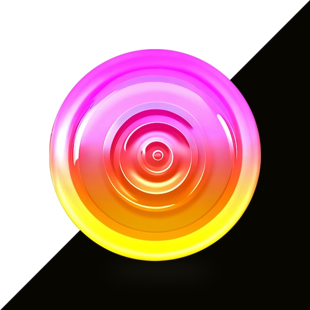 3d ronde Instagram logo Icon sociale media 3d renderen doorzichtige achtergrond