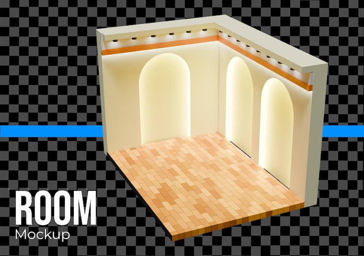 PSD 3d 室內設計 展示室內設計