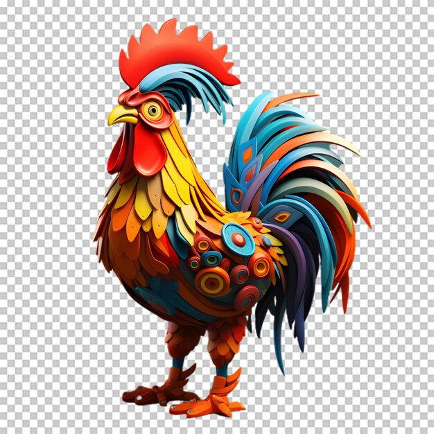 PSD 3d rooster isolated on transparent background