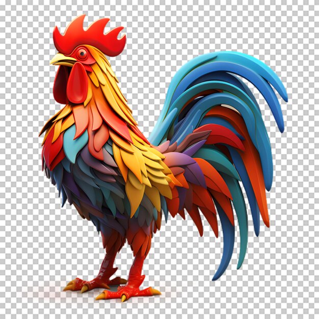 PSD 3d rooster isolated on transparent background