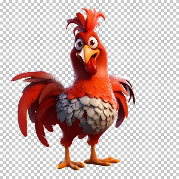 PSD 3d rooster isolated on transparent background