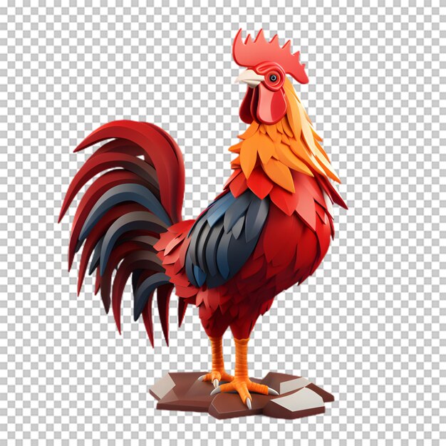 PSD 3d rooster isolated on transparent background