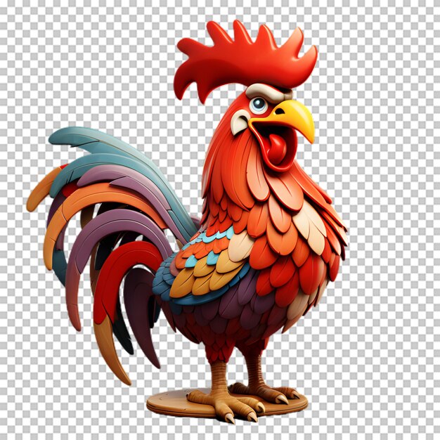 PSD 3d rooster isolated on transparent background