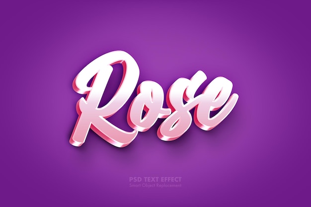 PSD 3d rose text effect