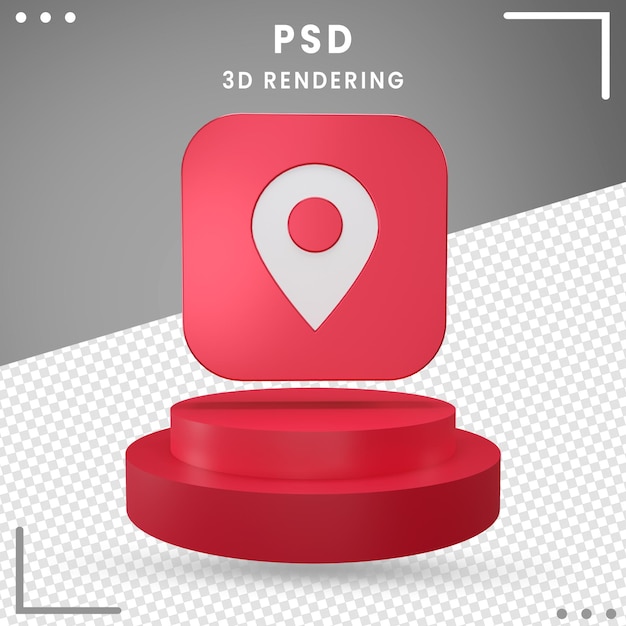 PSD 3d rotated icon location isolated