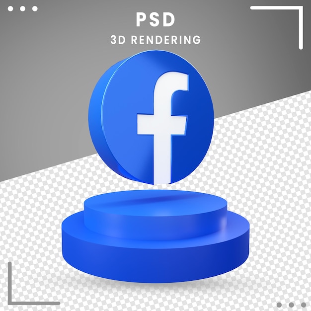 3d Rotated Icon Logo Facebook Isolated