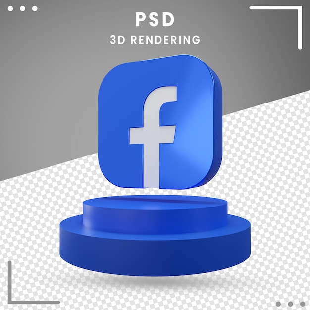 3d logo ruotato facebook isolato