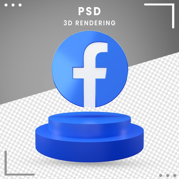 PSD 3d повернутый логотип facebook изолированные