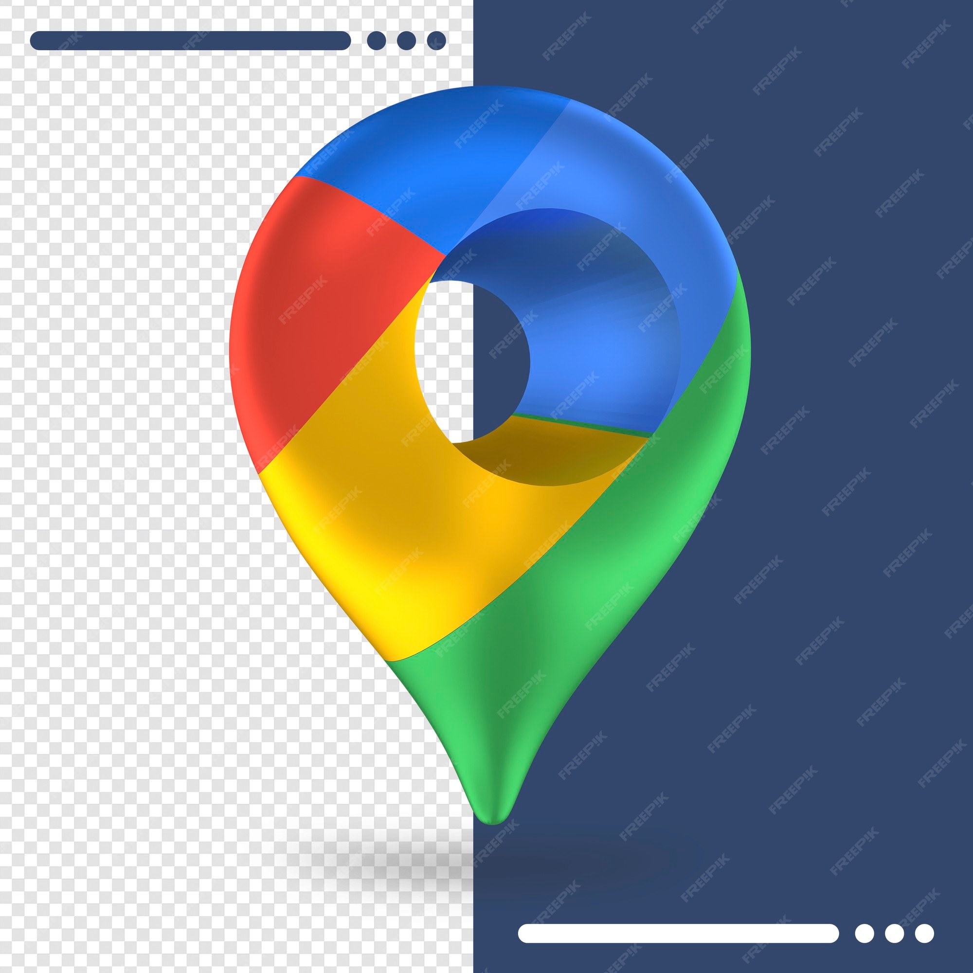 Premium PSD | 3d rotated logo of google maps in 3d rendering