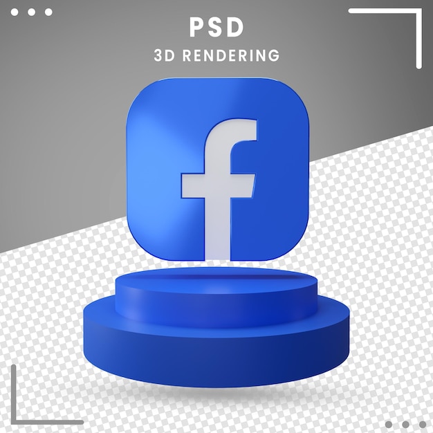 3D повернутый логотип значок Facebook изолированные