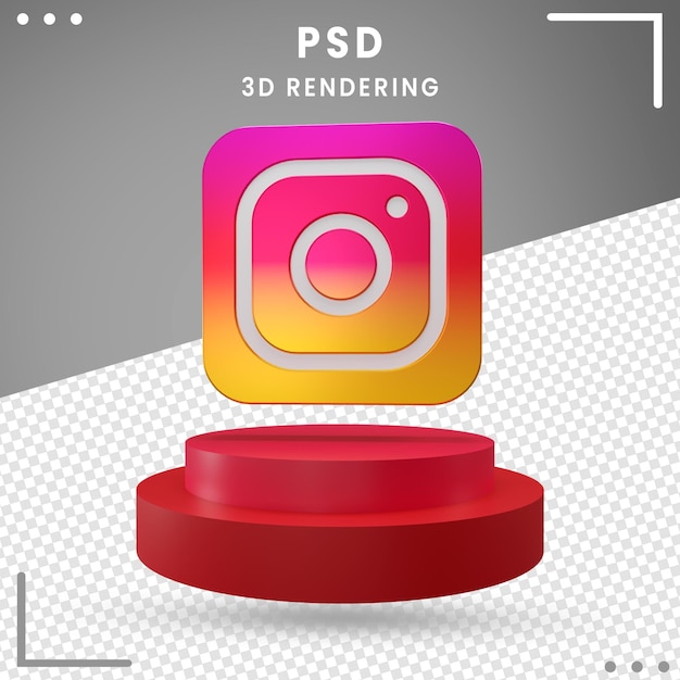 3D повернутый логотип Instagram изолированные